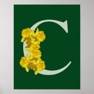 Osterglocken-Monogramm Anfangsbuchstabe C  Poster