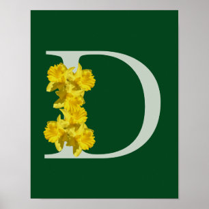 Osterglocken-Monogramm Anfangsbuchstabe D  Poster