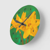 Osterglocken Runde Wanduhr (Winkel)