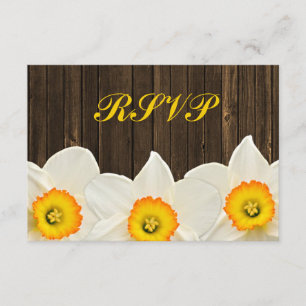 Osterglocken-Scheunenholz-Hochzeits-RSVP-Antwortka RSVP Karte