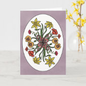 Osterglocken-Stiefmütterchen-Blumenstrauß gefaltet Karte (Gelbe Blume)