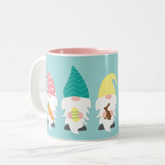 Ostergnaom oder Frühjahrsgeschenk Zweifarbige Tasse (Vorderseite Links)