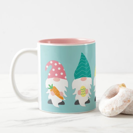 Ostergnaom oder Frühjahrsgeschenk Zweifarbige Tasse (Mit Donut)