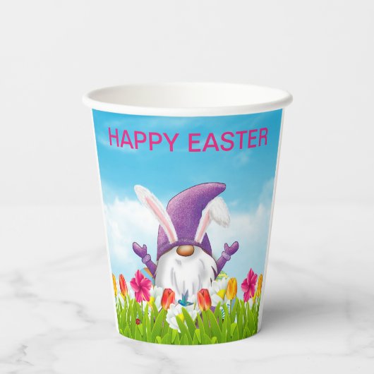 Ostergnome Napkins Pappbecher (Rückseite)