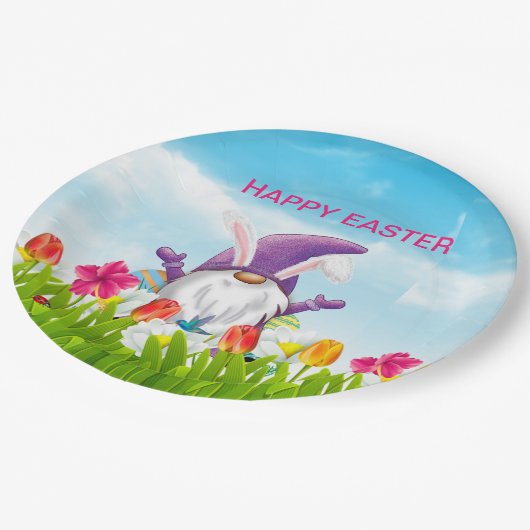 Ostergnome Napkins Pappteller (Schrägansicht)