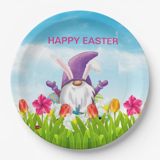 Ostergnome Napkins Pappteller (Vorderseite)