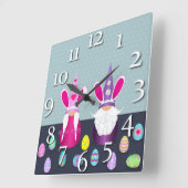 Ostergnomes Quadratische Wanduhr (Winkel)