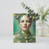 Ostergoddess AI generierte Fantasie-Kunst Postkarte (Stehend Vorderseite)