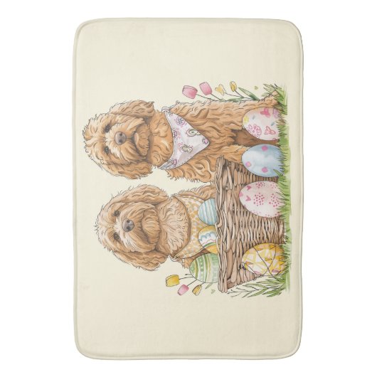Ostergoldendoodle-Hunde Badematte (Vorderseite Vertikal)
