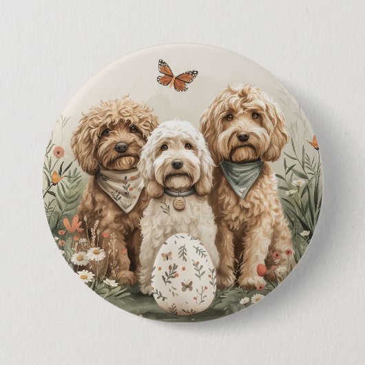 Ostergoldendoodle-Hunde Button (Vorderseite)