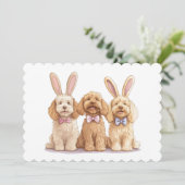 Ostergoldendoodle-Hunde Feiertagskarte (Stehend Vorderseite)