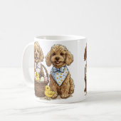 Ostergoldendoodle Hunde Osterhase Kaffeetasse (Vorderseite Links)