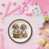 Ostergoldendoodle Hunde Osterhase Pappteller (Party)