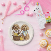 Ostergoldendoodle Hunde Osterhase Pappteller (Party)