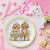 Ostergoldendoodle-Hunde Pappteller (Party)