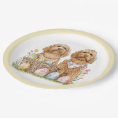 Ostergoldendoodle-Hunde Pappteller (Schrägansicht)