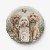 Ostergoldendoodle-Hunde Pappteller (Vorderseite)