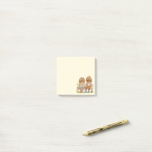 Ostergoldendoodle-Hunde Post-it Klebezettel (Auf Schreibtisch)