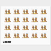 Ostergoldendoodle-Hunde Quadratischer Aufkleber (Blatt)