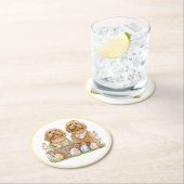 Ostergoldendoodle-Hunde Runder Pappuntersetzer (Vor Ort)