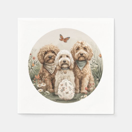 Ostergoldendoodle-Hunde Serviette (Vorderseite)