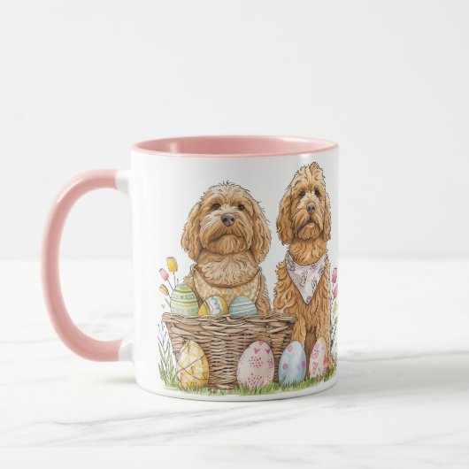 Ostergoldendoodle-Hunde Tasse (Links)