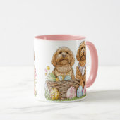 Ostergoldendoodle-Hunde Tasse (VorderseiteRechts)