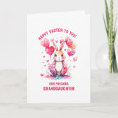 Ostergrandtochter Bunny Heart Balloons Karte (Vorderseite)