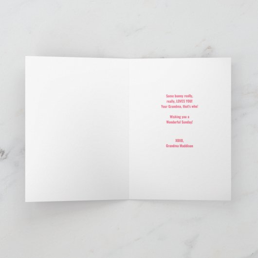 Ostergrandtochter Bunny Inside Egg Karte (Innenseite)