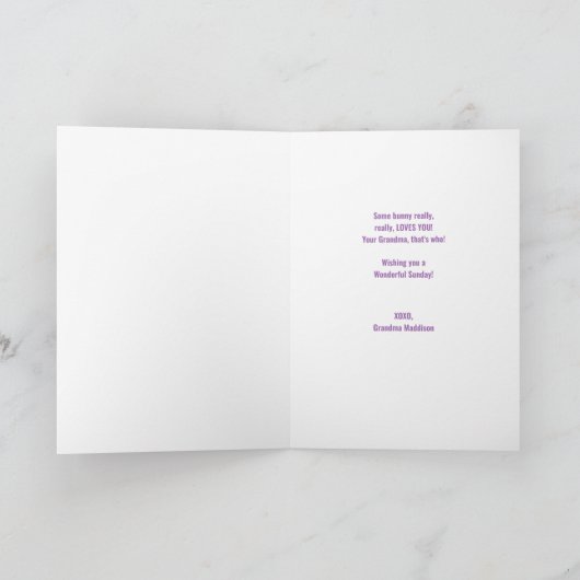 Ostergrandtochter Gruß Bunny + Eier Karte (Innenseite)