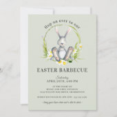 Ostergrill Niedlich Bunny Bloral Einladung (Vorderseite)