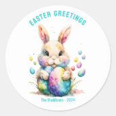 Ostergrössen Sonnige und ihre lackierten Eier Runder Aufkleber (Vorderseite)