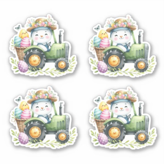 Ostergrüne Kanincheneier Aufkleber (Vorderseite)