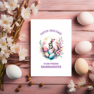Ostergruß an Enkelin Hase + Eier Karte