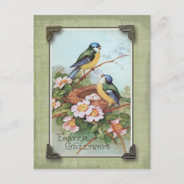 Ostergruß Blue Bird Vintag Reproduction Feiertagspostkarte