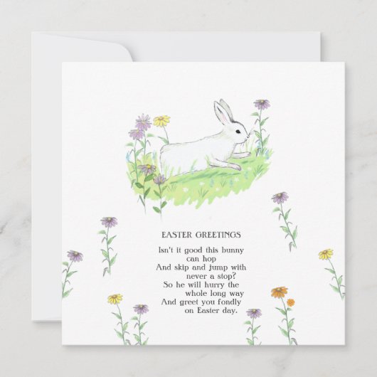 Ostergruß Bunny Old Kinderzimmer Ryhme Art Karte (Vorderseite)