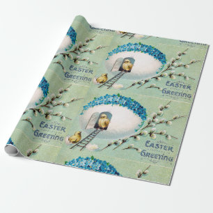 Ostergruß der Vintage-Küken Geschenkpapier