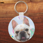 Ostergruß Französischer Bulldog Schlüsselanhänger (Vorderseite)