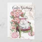 Ostergruß, Französisches Kaninchen, Vintag Feiertagskarte (Vorne/Hinten)