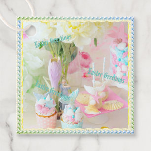 Ostergruß mit Lace & Pearls - Geschenk Tag Geschenkanhänger
