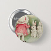 Ostergruß mit Vintage-Hasen Button (Vorne & Hinten)