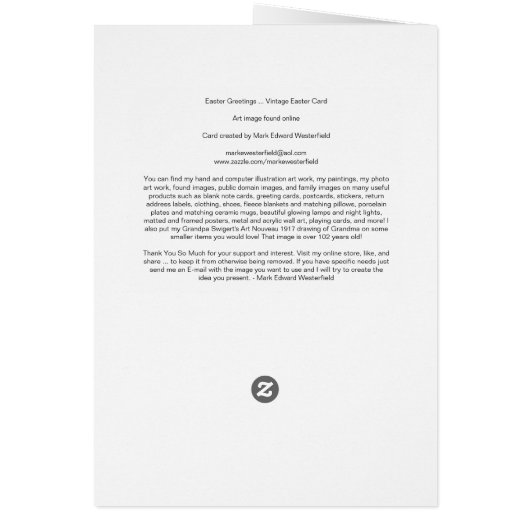 Ostergruß ... Osterkarte (Hinten)