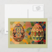 Ostergruß Vintag gestrichene Eier Feiertagspostkarte (Vorne/Hinten)