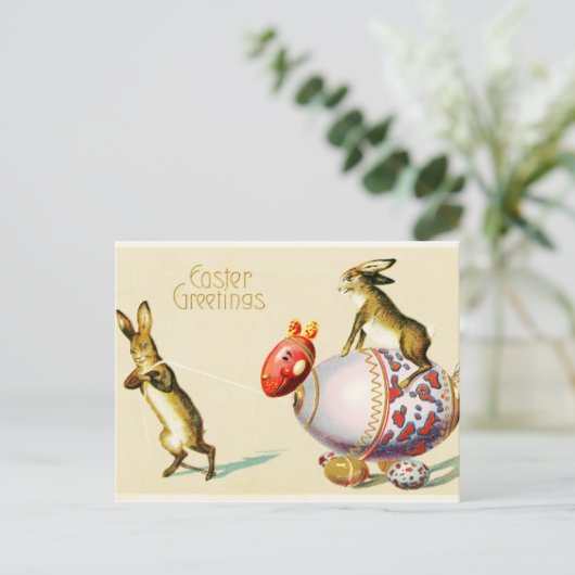 Ostergruß Vintag Postkarte (Stehend Vorderseite)