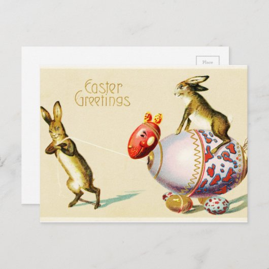 Ostergruß Vintag Postkarte (Vorne/Hinten)