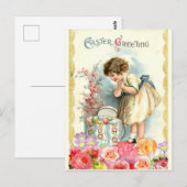 'Ostergruß' Vintage-Osterdesign Postkarte (Vorne/Hinten)