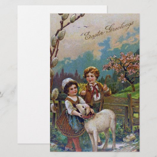 Ostergrüße 1908 briefpapier (Vorne/Hinten)