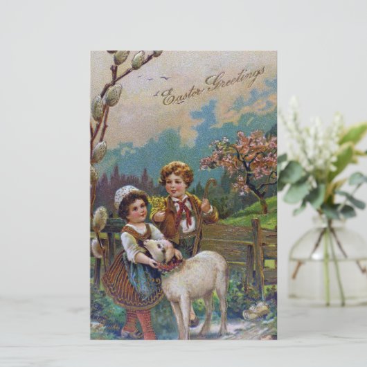 Ostergrüße 1908 briefpapier (Stehend Vorderseite)