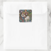 Ostergrüße 1908 quadratischer aufkleber (Tasche)