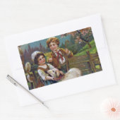 Ostergrüße 1908 rechteckiger aufkleber (Umschlag)